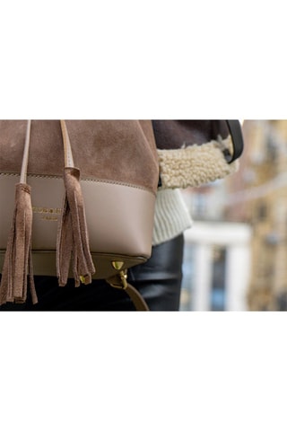 Bolso saco de piel Livy - Marrón