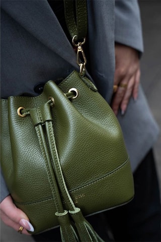 Bolso saco de piel Mini Livy - Verde