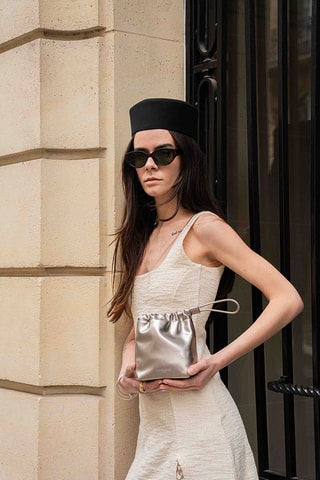 Bolso saco de piel Elva  - Marrón