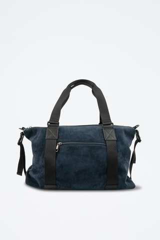 Bolso shopper de piel Arin - Azul y negro