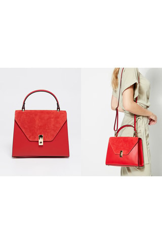 Bolso de piel Shak - Rojo