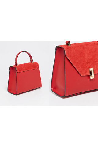 Bolso de piel Shak - Rojo