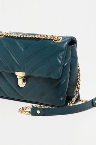 Bandolera de piel Clea  - Azul