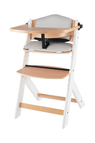 Chaise haute en hêtre ENOCK et coussin - Dès 6 mois - Jusqu'à 35 kg