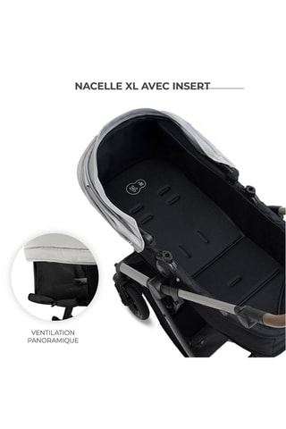Poussette 3 en 1 Moov 2 XL - Dès la naissance jusqu'à 4 ans - Jusqu'à 22 kg - Gris