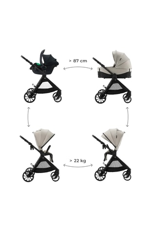 Poussette trio Vesto - Jusqu’à 4 ans - 22 kg - Beige