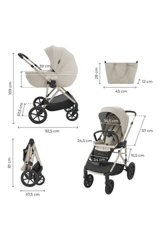 Poussette trio Prime 3 - Dès la naissance - Jusqu'à  22 kg - Beige