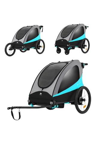 Remorque vélo Enfant 3-en-1 Nava - Bleu