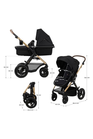 Poussette 4-en-1 + accessoires Moov 2 Eva Wheels - Noir