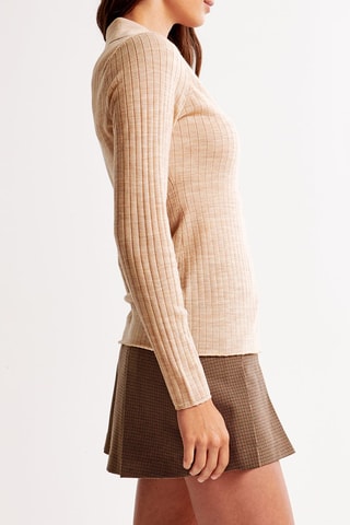 Cárdigan de lana merino - Beige