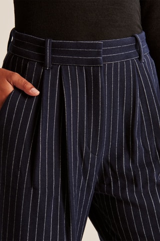 Broek Hoge Taille Wide Legs - Marineblauw