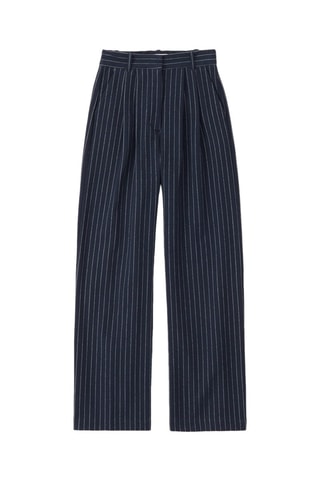 Broek Hoge Taille Wide Legs - Marineblauw