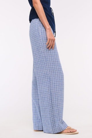 Linnen Broek Wide Legs - Marineblauw