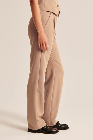 Broek Hoge Taille Straight - Lichtbruin