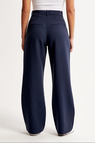 Broek Hoge Taille Wide Legs - Marineblauw