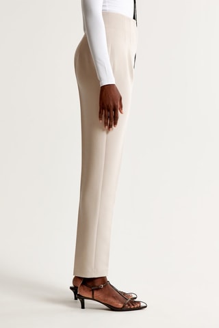 Broek Straight Hoge Taille - Ecru