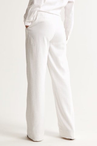 Linnen Broek Hoge Taille Wide Legs - Wit