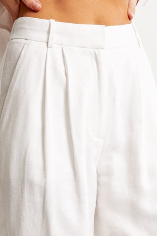 Linnen Broek Hoge Taille Wide Legs - Wit