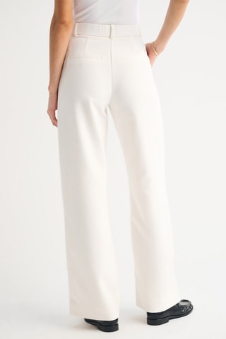 Broek Hoge Taille Wide Legs - Ecru