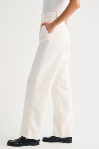 Broek Hoge Taille Wide Legs - Ecru