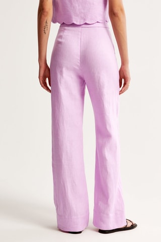 Linnen Broek Hoge Taille Wide Legs - Lichtpaars