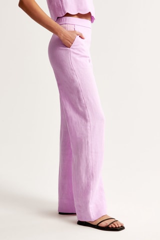 Linnen Broek Hoge Taille Wide Legs - Lichtpaars
