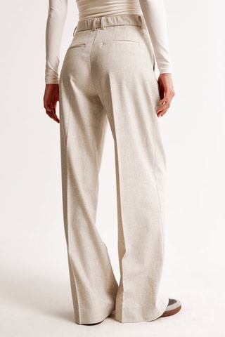 Broek Wide Legs Hoge Taille - Lichtbeige