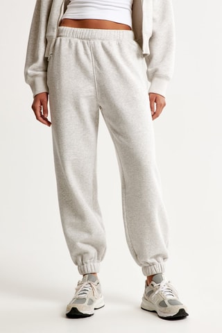 Fleece Joggingbroek Hoge Taille - Gemêleerd Grijs