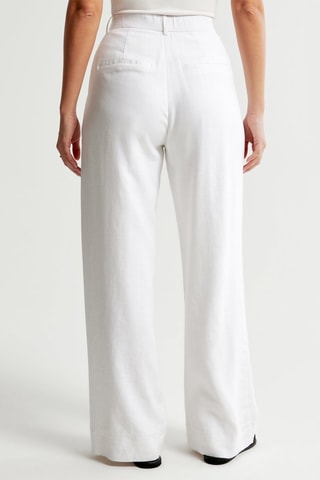 Linnen Broek Hoge Taille Wide Legs - Wit