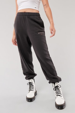 Baggy Fleece Broek Hoge Taille - Donkergrijs