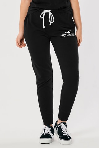 Fleece Joggingbroek Hoge Taille - Zwart