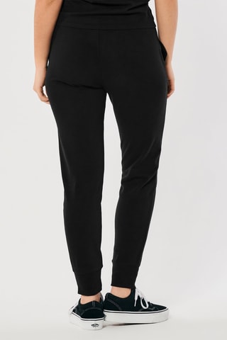 Fleece Joggingbroek Hoge Taille - Zwart