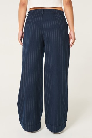 Broek Wide Legs - Marineblauw