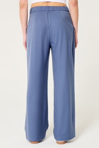 Broek Wide Legs Hoge Taille - Kobaltblauw