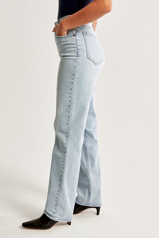 Straight Jeans Hoge Taille - Hemelsblauw
