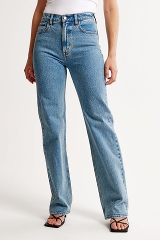 Vaquero relaxed fit de tiro alto - Azul