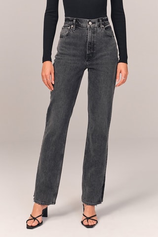 Rechte Jeans Hoge Taille - Grijs