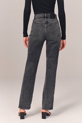 Rechte Jeans Hoge Taille - Grijs