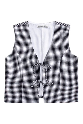 Top de lino - Negro y blanco