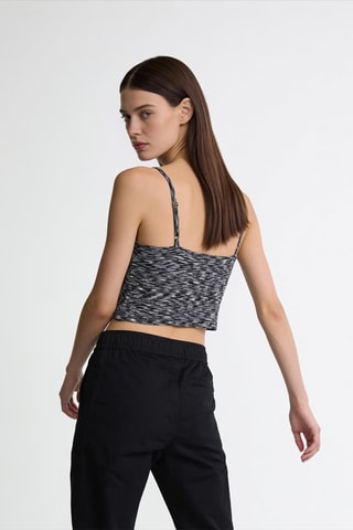 Crop Top - Gemêleerd Grijs