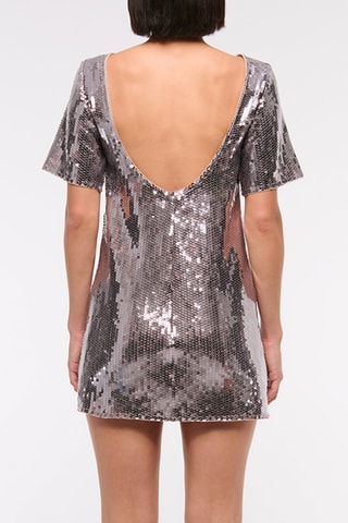 Vestido recto - Plateado