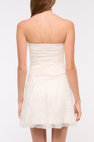 Vestido evasé de encaje - Blanco