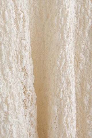 Vestido evasé de encaje - Crudo