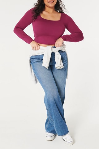Cropped T-shirt - Roze