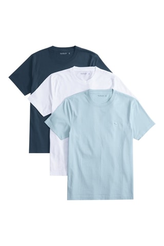 3 T-shirts - Blauw en wit
