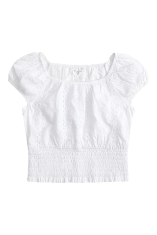 Blusa con bordado inglés - Blanco