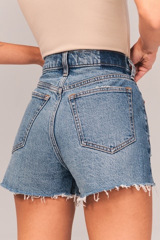 Spijkershort Hoge Taille - Blauw