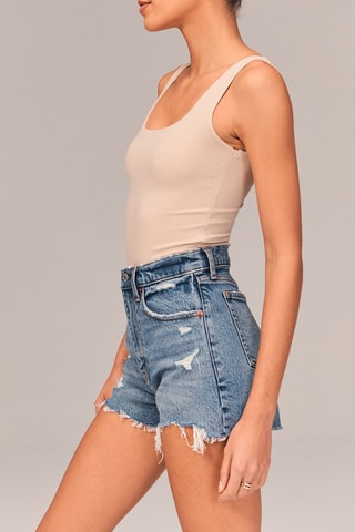 Spijkershort Hoge Taille - Blauw