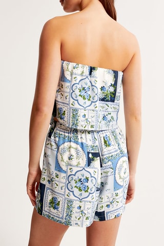 Short Hoge Taille - Blauw en Wit
