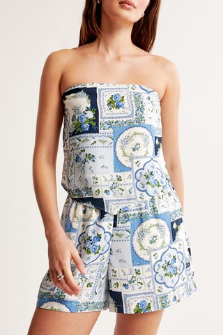 Short Hoge Taille - Blauw en Wit